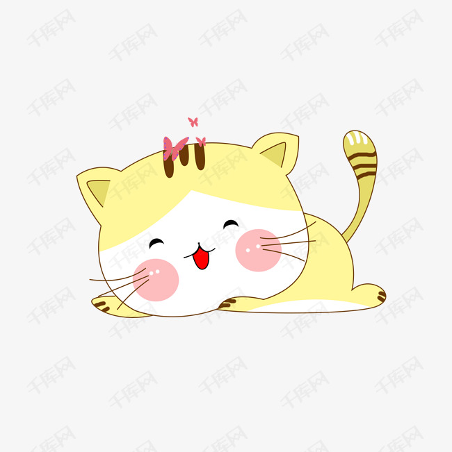 卡通手绘可爱的猫咪的素材免抠卡通手绘创意动漫动画简约黄色可爱的