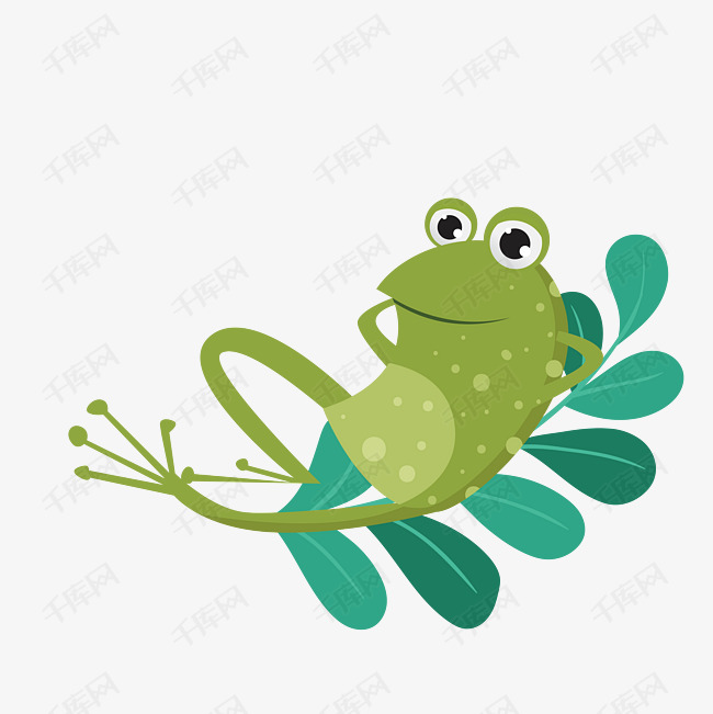 手绘可爱的青蛙矢量图
