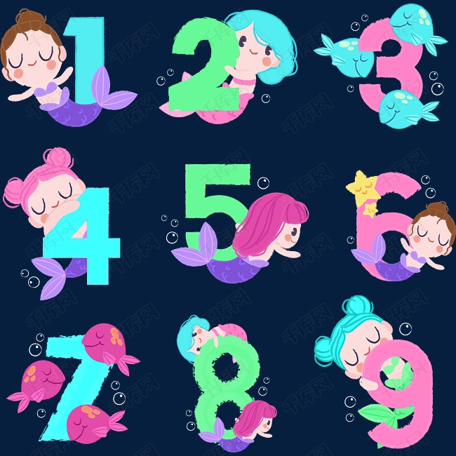 动物数字组合设计素材