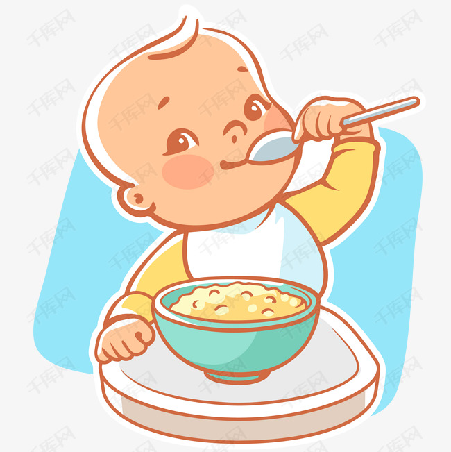宝宝吃饭矢量插画的素材免抠育儿可爱母婴宝宝吃饭矢量插画男孩免抠