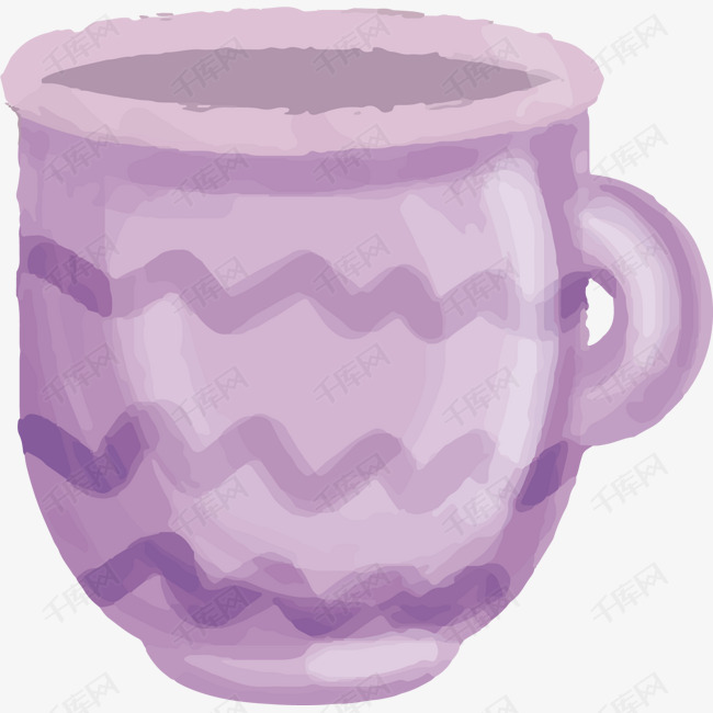 紫色杯子卡通插画