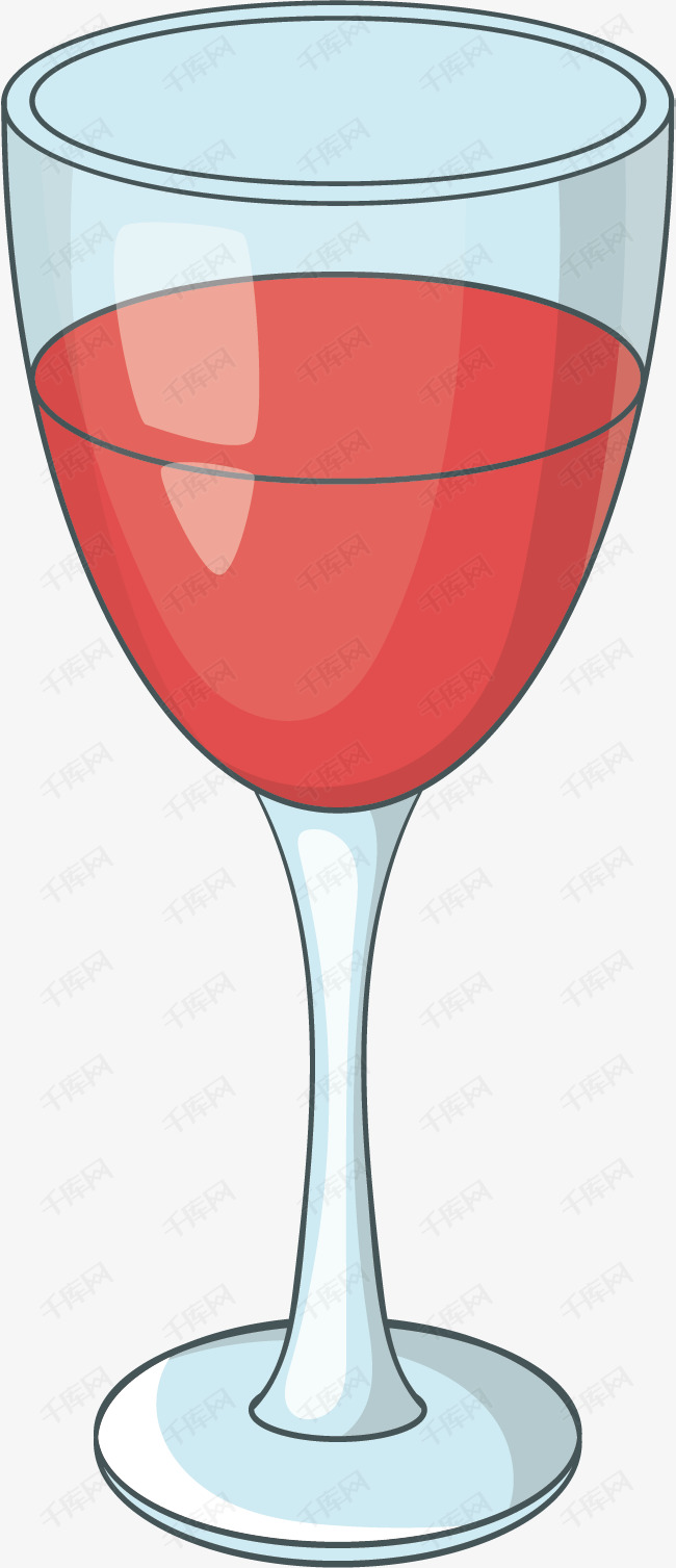 卡通红酒矢量图下载的素材免抠高脚杯卡通红酒卡通插图创意卡通插图