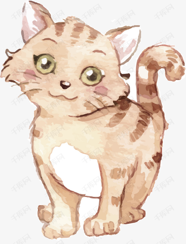 手绘小猫矢量图下载的素材免抠可爱动物手绘小猫卡通插图创意卡通插图