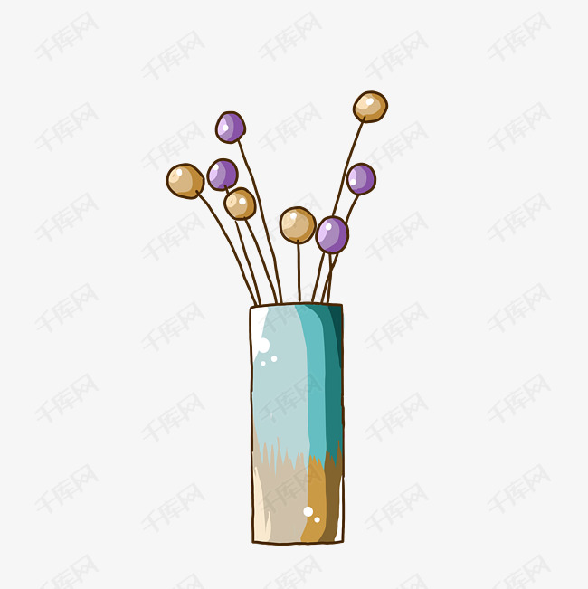 花瓶手绘简笔画小清新