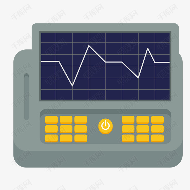 式矢量机器的素材免抠心电图卡通机器矢量机器心电图机器机器黄色按钮