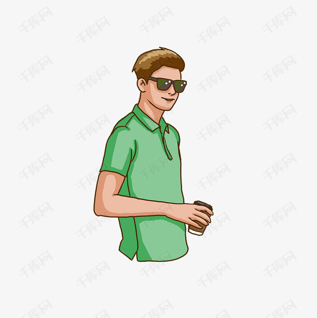 商务男人手绘人物小清新