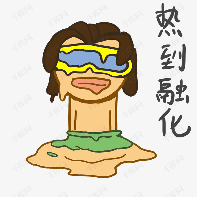 夏季卡通可爱男热到融化表情包