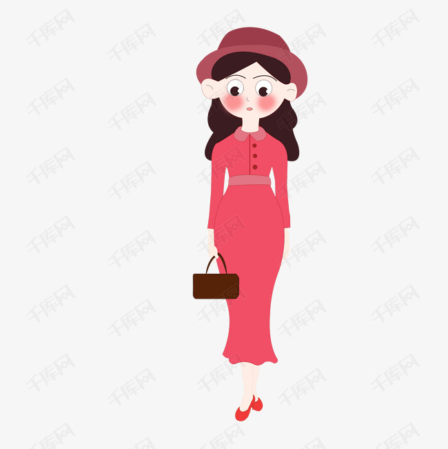 童话故事插画  一家人出门  两个女生  可爱