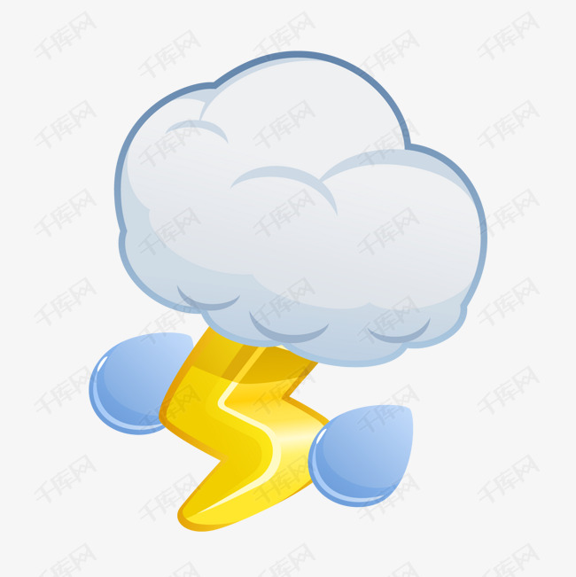 卡通雷阵雨设计矢量图