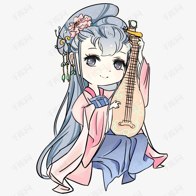 古风q版汉服琵琶