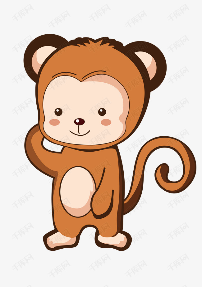 可爱小猴子卡通手绘