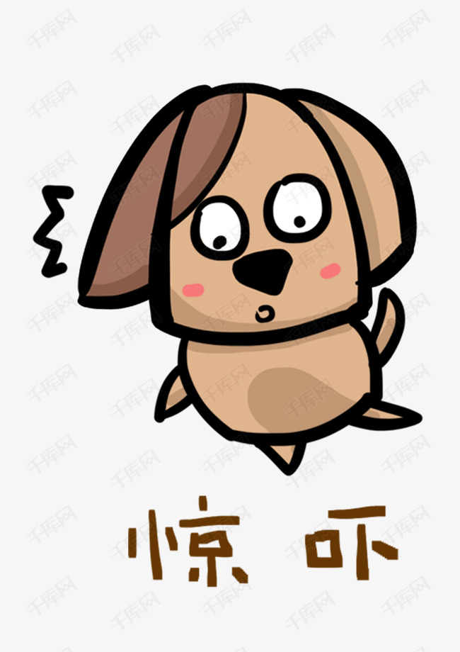 小狗q版卡通角色动物形象聊天表情包惊吓