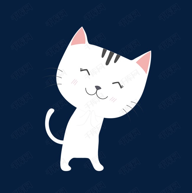 开心微笑的猫咪矢量