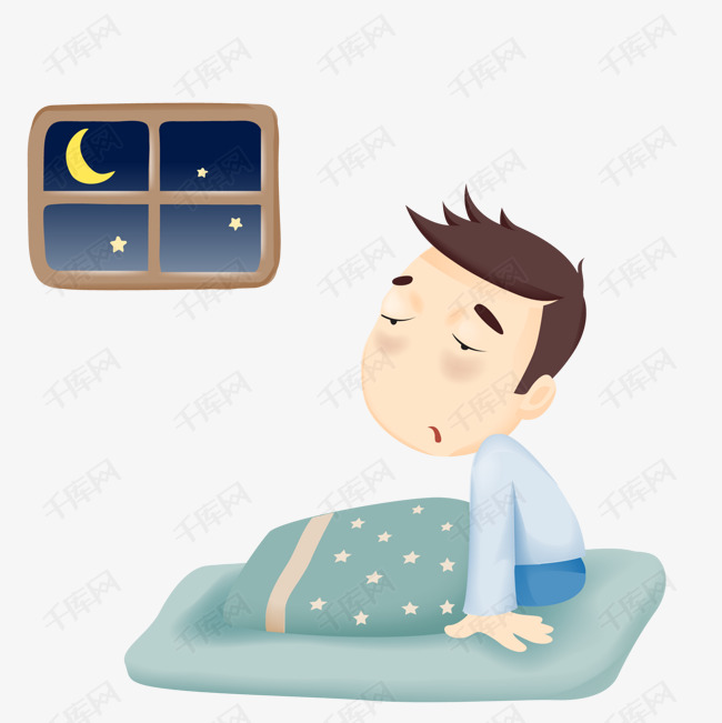 失眠的人物设计矢量图