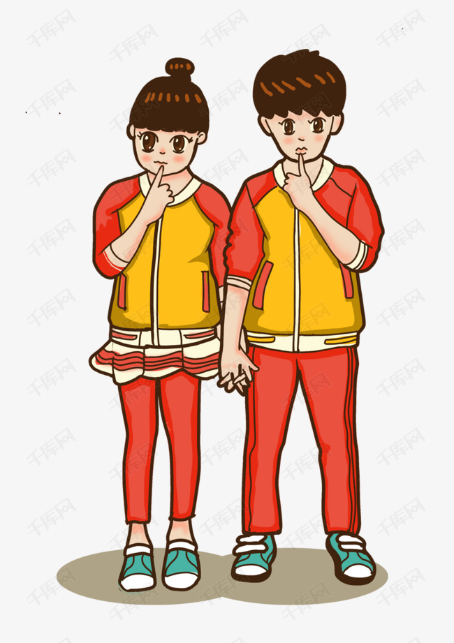 可爱时尚校服卡通小学生形象