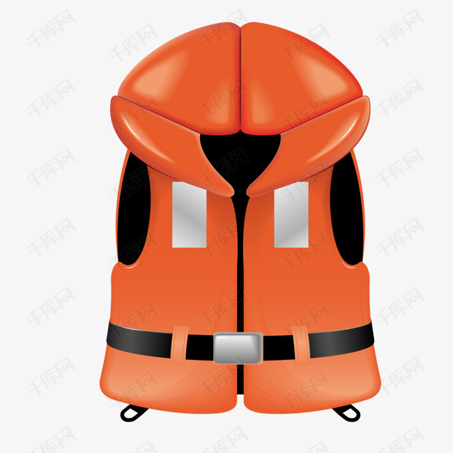 橙色的救生衣设计矢量图的素材免抠救生衣设计橙色卡通矢量图海边度假