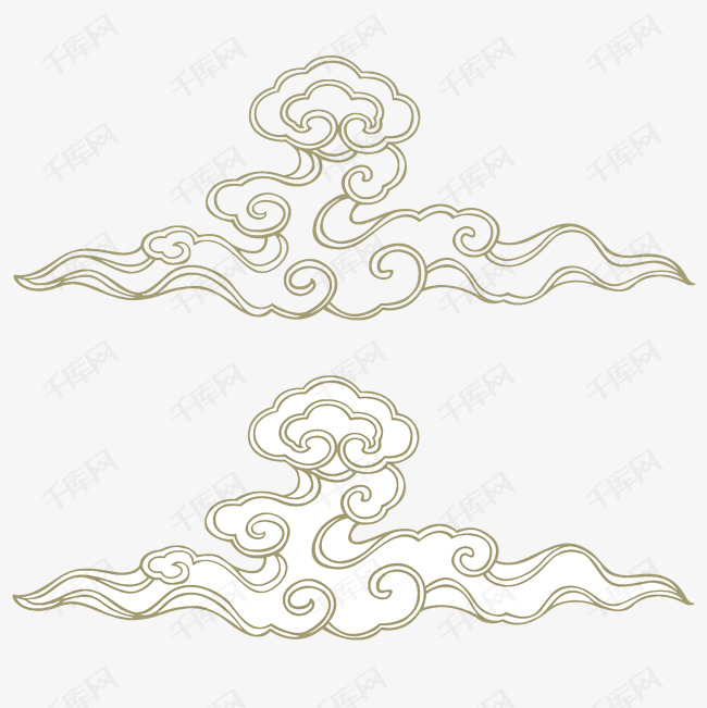 中秋节手绘卡通云纹