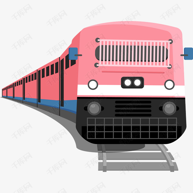 创意卡通粉色小火车图