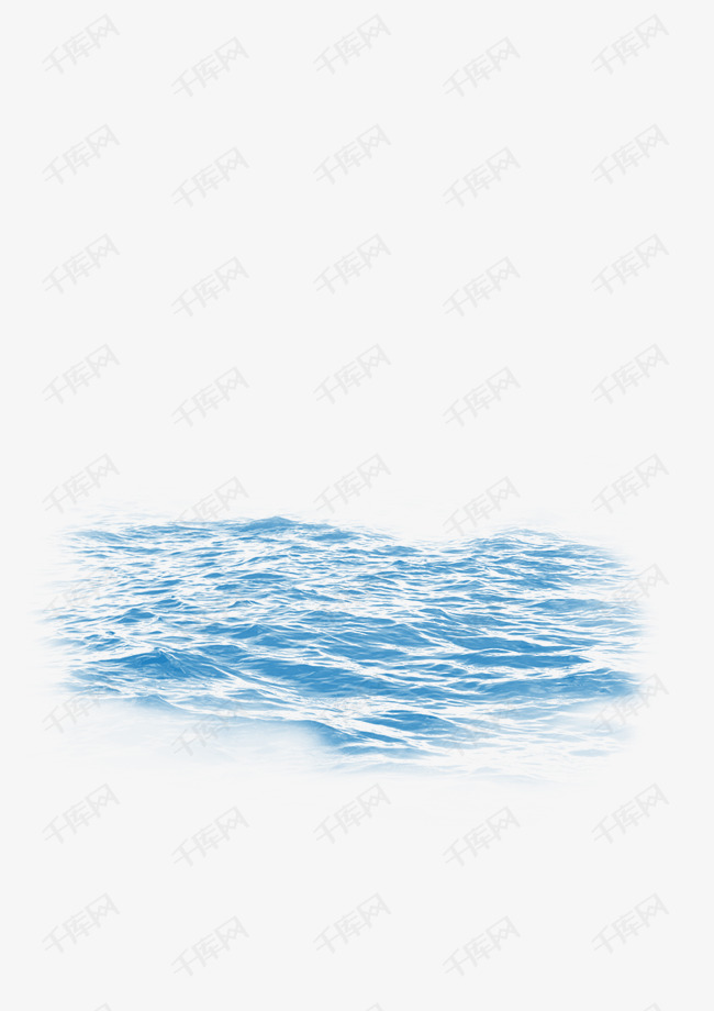 手绘蓝色水浪波浪
