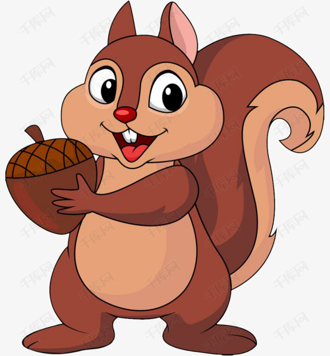 一个橡树果的素材免抠橡树果果实松鼠可以吃的果子卡通果实棕色的松鼠