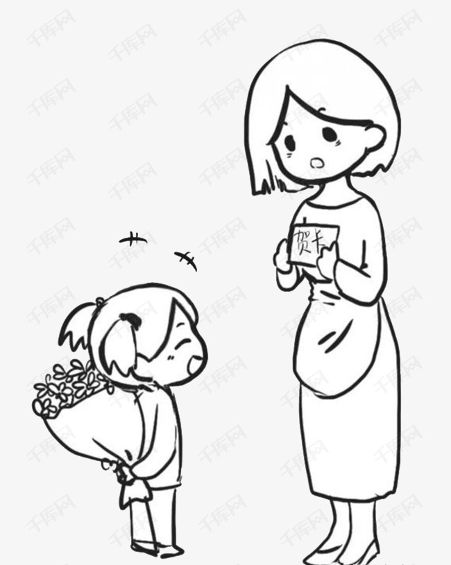 妈妈宝宝免扣素材