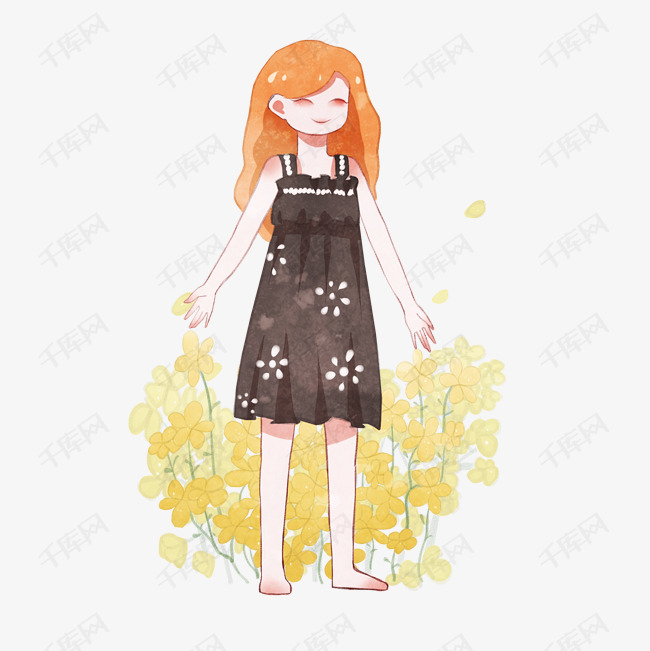 吊带裙装女孩插画的素材免抠吊带裙装四季穿搭女孩插画夏季服装服饰