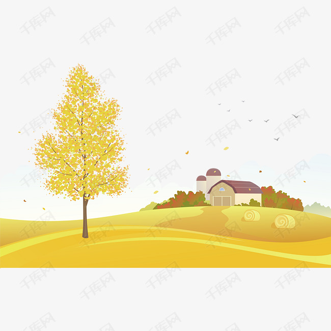 矢量秋风落叶场景