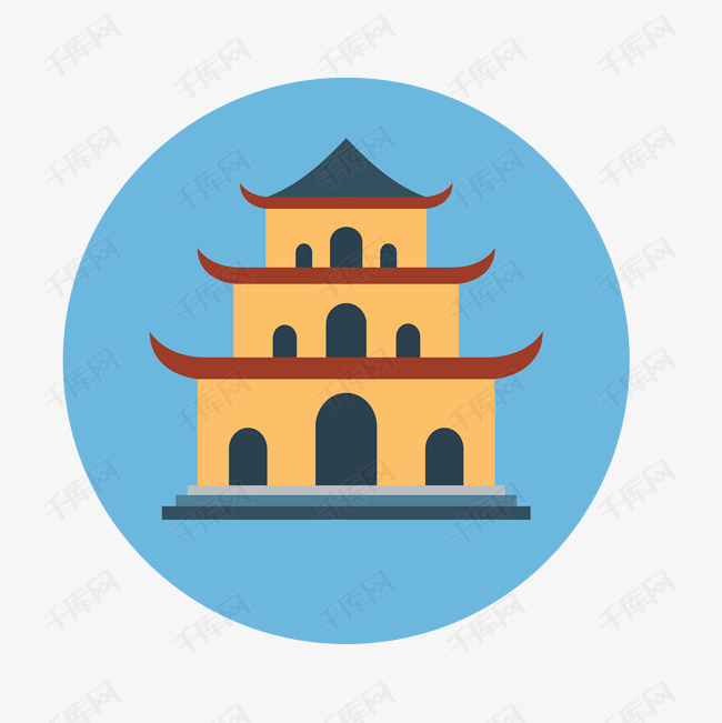 塔 手绘创意矢量免抠图png