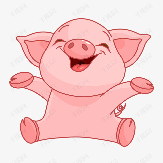 卡通小猪矢量图下载的素材免抠可爱小猪猪年卡通小猪卡通插图创意卡通