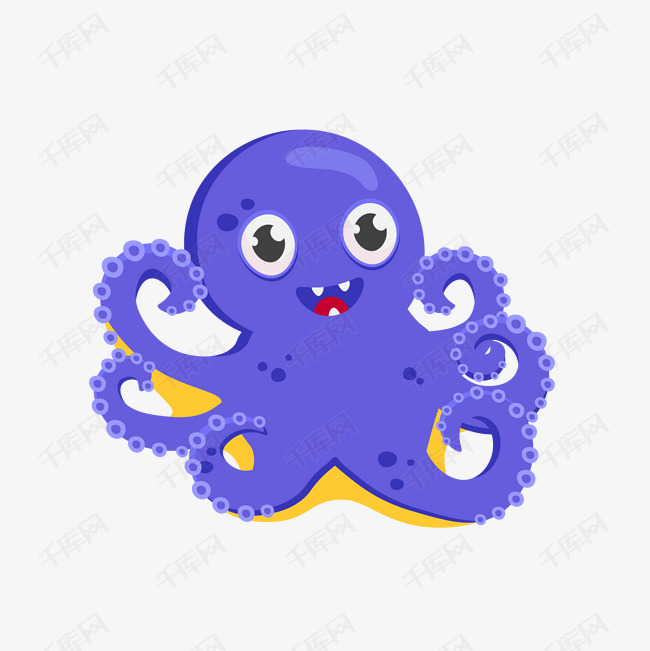 卡通可爱海洋生物八爪鱼