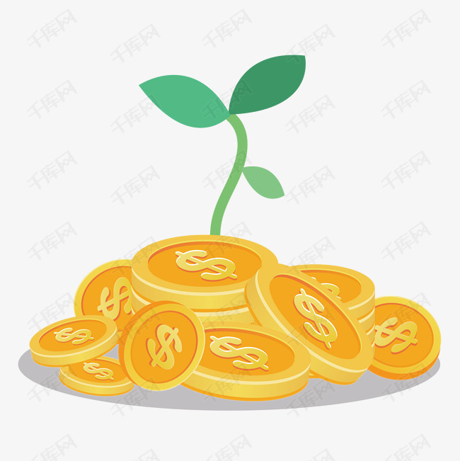 金钱钱币卡通插画
