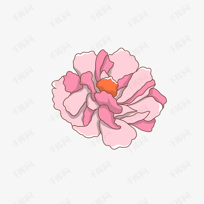 古风主题牡丹花手绘插画