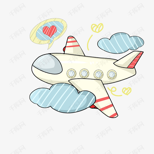 卡通飞机模型卡通手绘插画素材图片免费下载_高清psd
