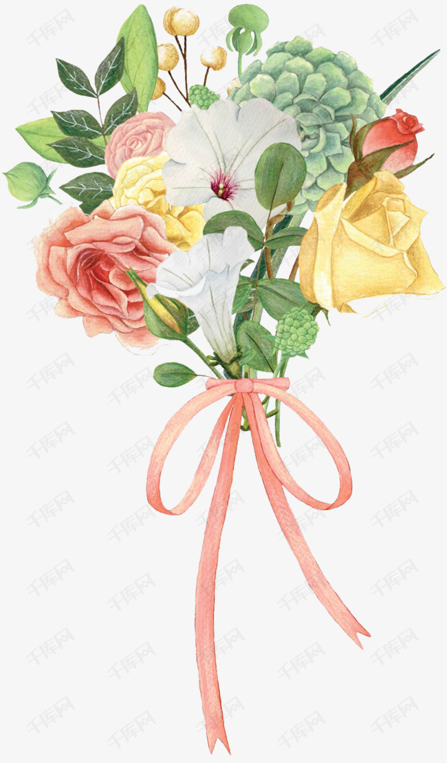 手绘美丽的花束的素材免抠卡通手绘创意动漫动画简约美丽的花束鲜花