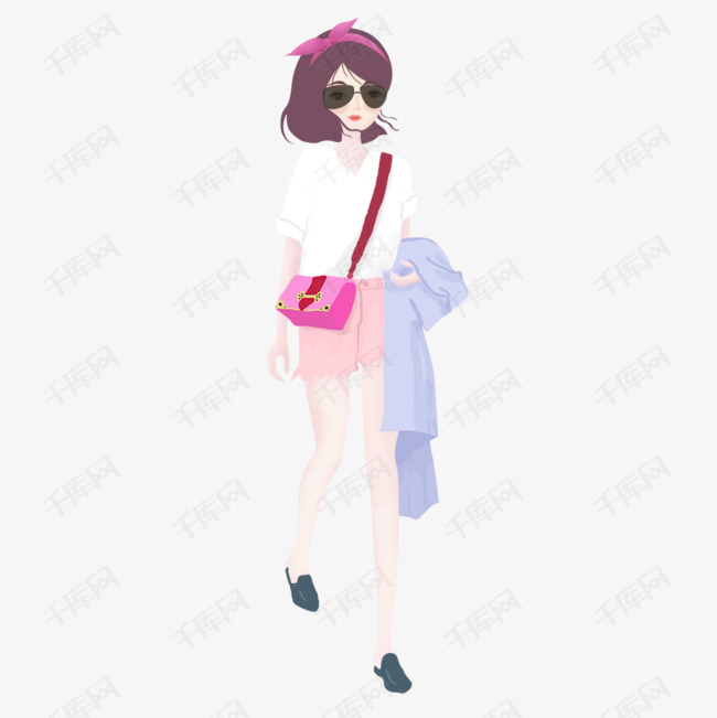 卡通手绘高兴的女人