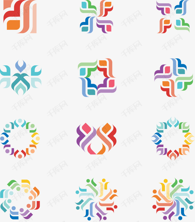 一组logo企业图标设计的素材免抠企业logo设计时尚几何公司图标公司