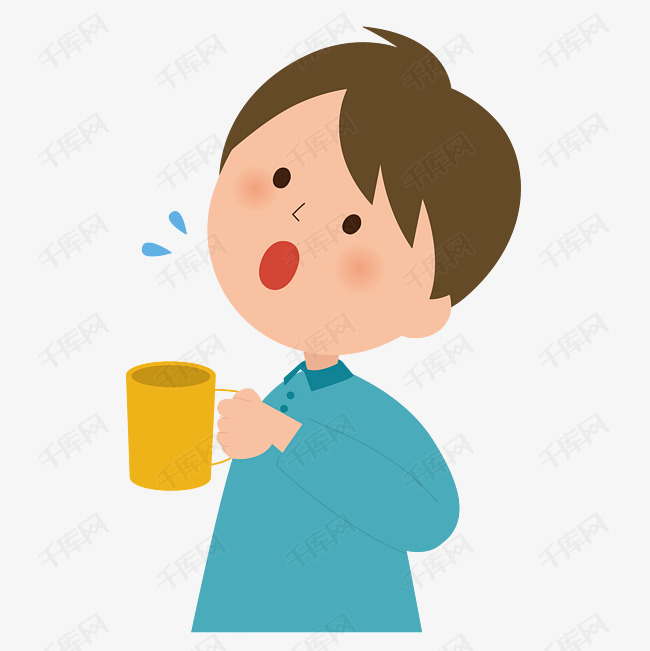 一个感冒的小孩子不舒服免扣矢量图