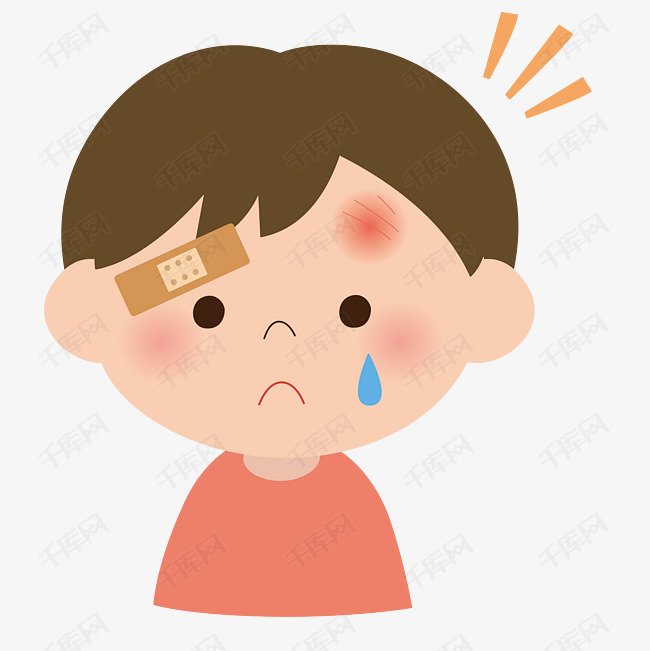 一个感冒的小孩子不舒服免扣矢量图