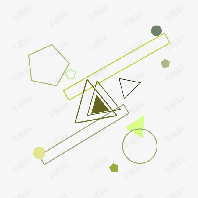 绿色不规则图形插画