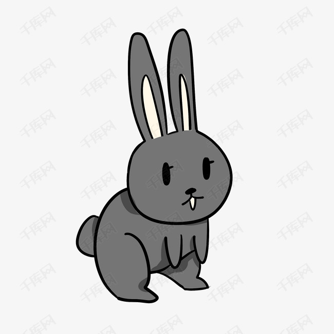 萌宠灰色兔子插画的素材免抠动物漫画卡通宠物卡通形象兔子动物卖萌
