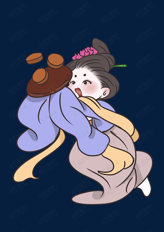 中秋节唐代仕女卡通人物月饼