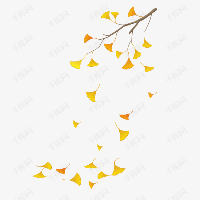 秋季落叶手绘插画