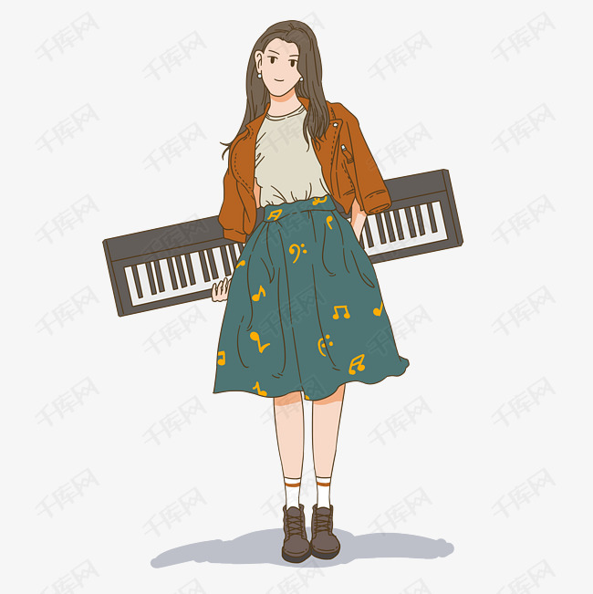 教师主题音乐老师卡通人物
