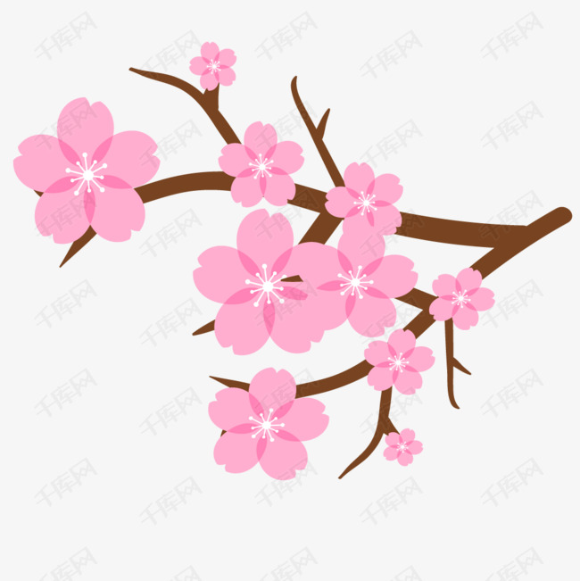 卡通杏花矢量图下载