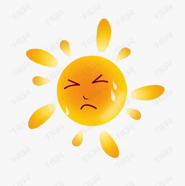 沙滩炎热的太阳插画