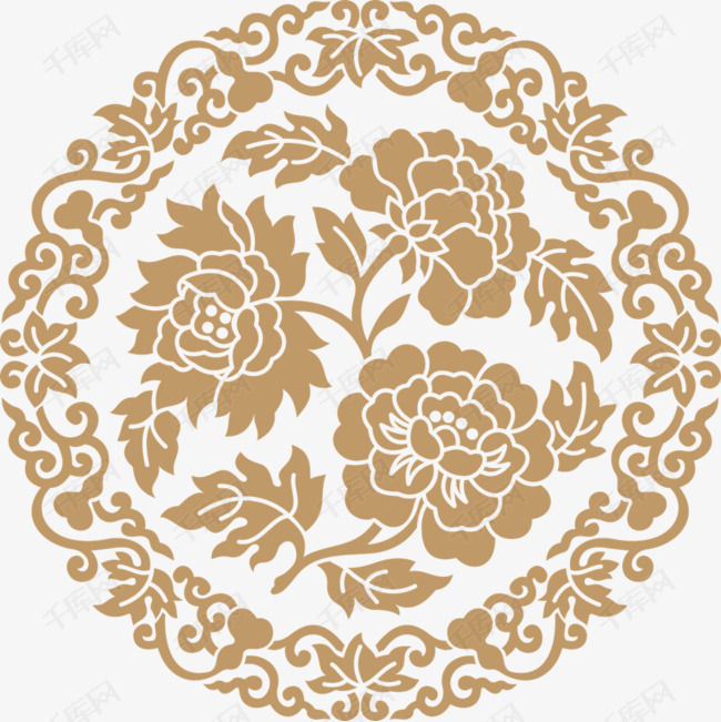 古典花纹花卉装饰图案的素材免抠古典花纹传统名族花纹名族风装饰图案