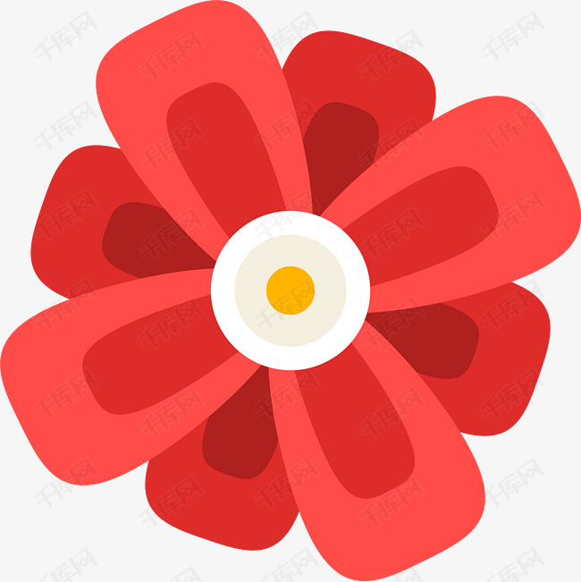 红色花朵矢量图下载的素材免抠鲜花设计红色花朵卡通插图创意卡通插图