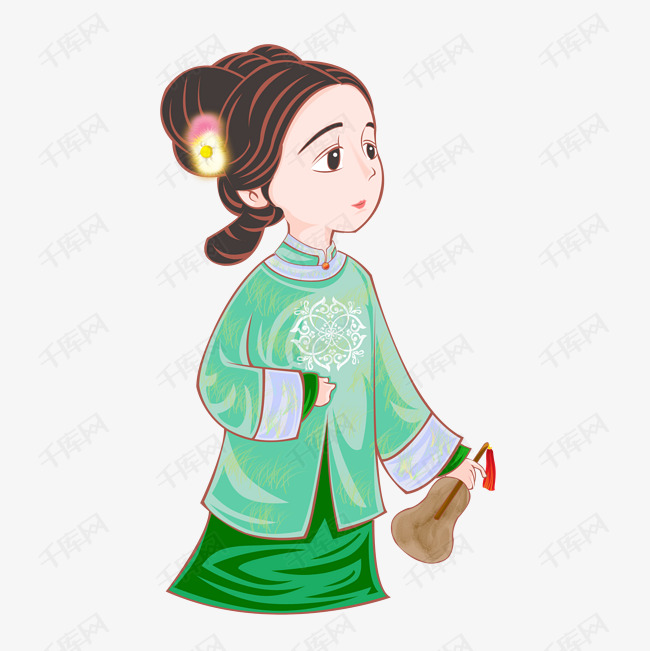 手绘延禧攻略人物愉贵人素材图片免费下载_高