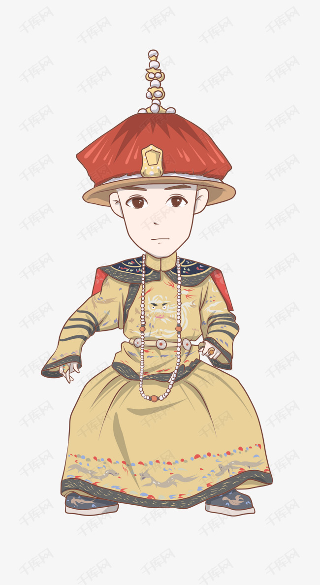 手绘如懿传人物皇上插画