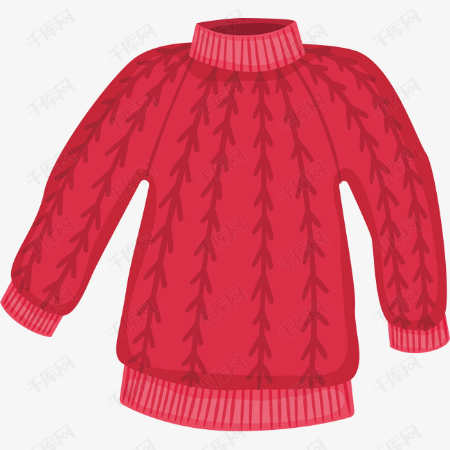 卡通毛衣矢量图下载的素材免抠冬季服饰红色毛衣卡通毛衣卡通插图创意
